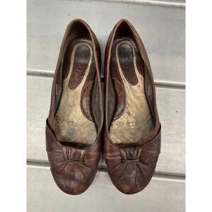 Born Ballet Slip On Flats Womens 7 Brown Leather Knot Comfort Casual